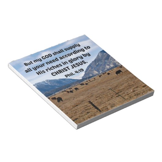 Bloc-note Philippiens 4:19 (Incliné)
