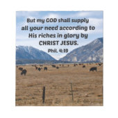 Bloc-note Philippiens 4:19 (Devant)