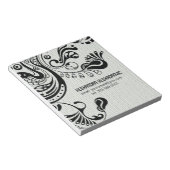 Bloc-note Phoenix Abstrait blanc rétro-Monogramme (Incliné)