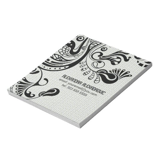 Bloc-note Phoenix Abstrait blanc rétro-Monogramme (Tourné)