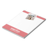 Bloc-note Photo de Red Chevron Motif Nom personnalisé (Tourné)