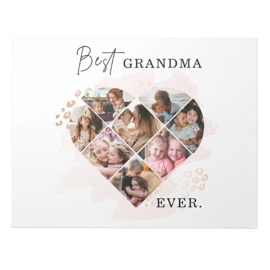 Bloc-note Photo Family Best Grandma Ever Heart Shape 8 (Devant)