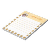 Bloc-note Photo moderne de mandala floral orange doodle 3D (Tourné)