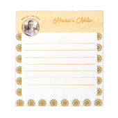 Bloc-note Photo moderne de mandala floral orange doodle 3D (Devant)