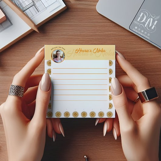 Bloc-note Photo moderne de mandala floral orange doodle 3D