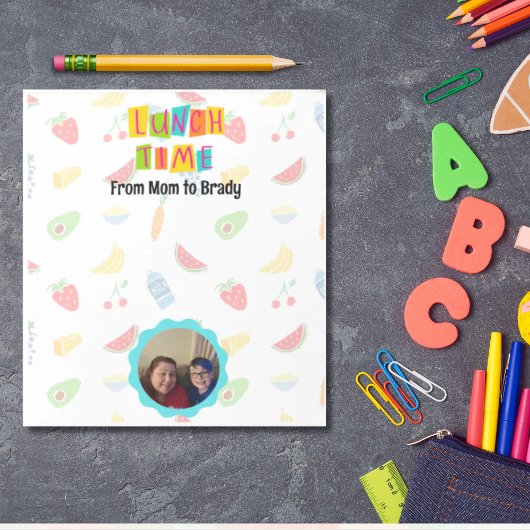 Bloc-note Photo personnalisée lunchbox note d'amour