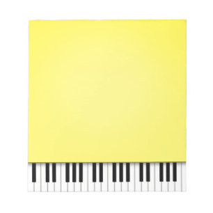 Bloc-note Piano Clavier Lumineux Jaune 5.5x6 Musique