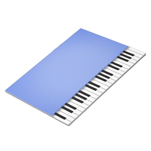 Bloc-note Piano Keyboard Fun Blue 8.5x11 Music (Incliné)
