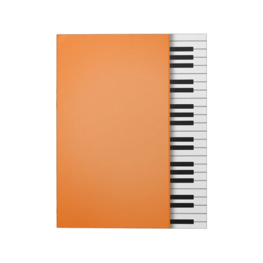 Bloc-note Piano Keyboard Fun Orange 8.5x11 Musique (Tourné)