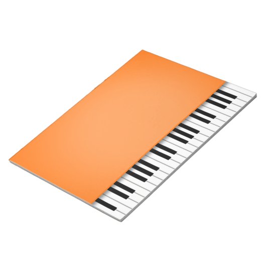 Bloc-note Piano Keyboard Fun Orange 8.5x11 Musique (Incliné)