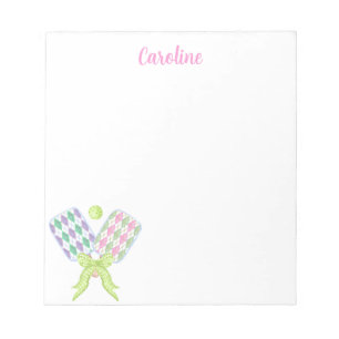 Bloc-note Pickleball Paddles de Jacquard d'aquarelle Preppy