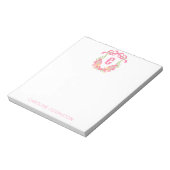 Bloc-note Pickleball rose et vert Paddle Monogram Crest (Tourné)