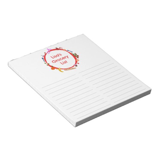 Bloc-note Picnic Illustration CUSTOM Grocery Shopping List (Incliné)