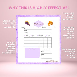 Bloc-note Pie d'aquarelle et gâteaux Boulangerie reçus Bloc-