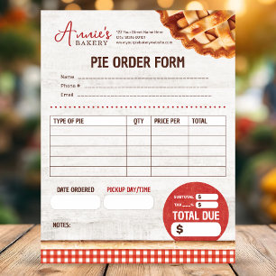 Bloc-note Pie pour boulangerie Formulaire de commande person