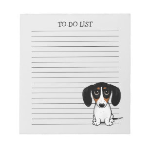 Bloc-note Piebald Dachshund Cute Puppy Dog Linked Notepad