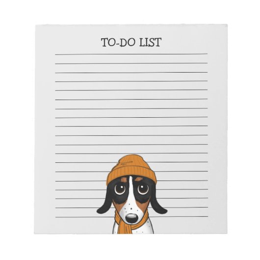 Bloc-note Piebald Dachshund mignon Hipster Chien Linné (Devant)