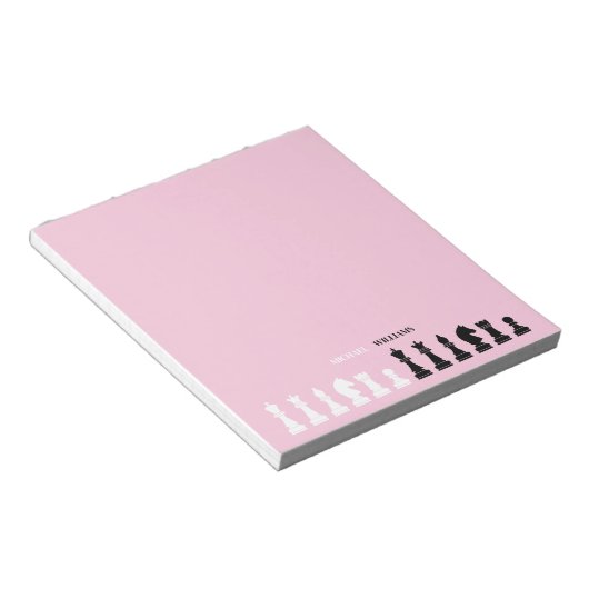 Bloc-note Pièce d'échecs personnalisée rose (Incliné)