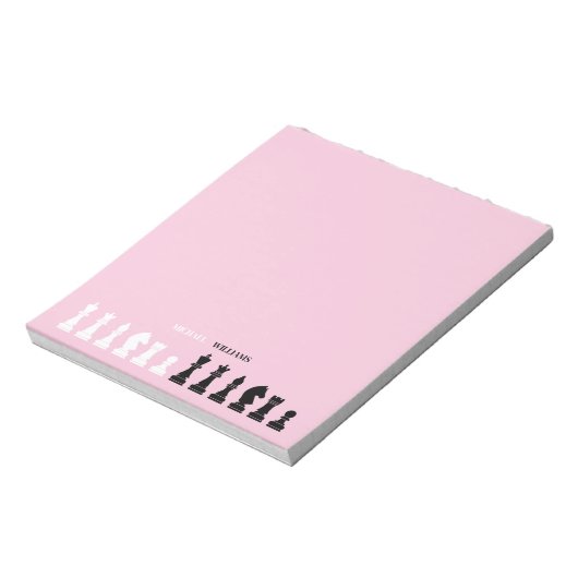 Bloc-note Pièce d'échecs personnalisée rose (Tourné)