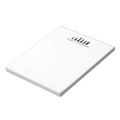 Bloc-note Pièces de jeu d'échecs noir classique Monogramme (Tourné)