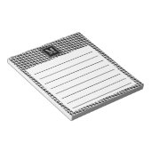 Bloc-note Pied de fond blanc noir classique | Monogramme mod (Incliné)