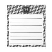 Bloc-note Pied de fond blanc noir classique | Monogramme mod (Devant)