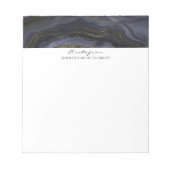 Bloc-note Pierre d'Agate Noir & Or moderne Abstrait (Devant)