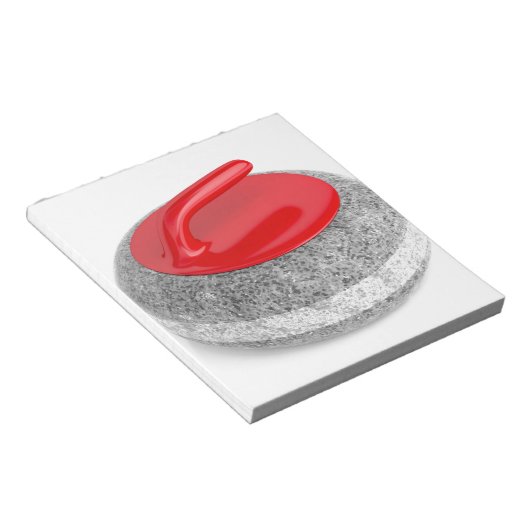 Bloc-note Pierre de curling sur blanc (Incliné)