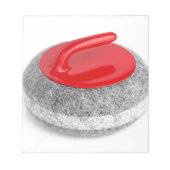 Bloc-note Pierre de curling sur blanc (Devant)