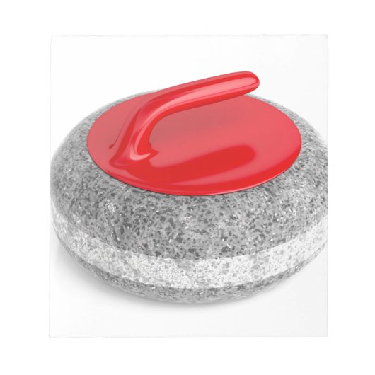 Bloc-note Pierre de curling sur blanc (Devant)