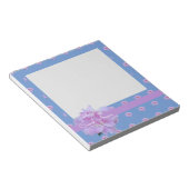 Bloc-note Pierre rose Fleur violet Monogramme bleu Post-it N (Incliné)