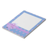 Bloc-note Pierre rose Fleur violet Monogramme bleu Post-it N (Tourné)