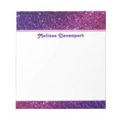 Bloc-note Pierres à Parties scintillant rose et violet (Devant)