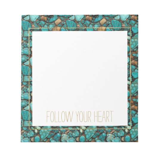 Bloc-note Pierres turquoise (Devant)