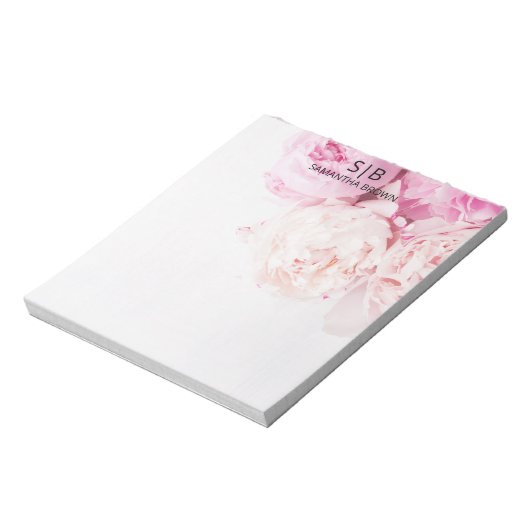 Bloc-note Pies roses Monogramme Feminine Modèle moderne (Tourné)