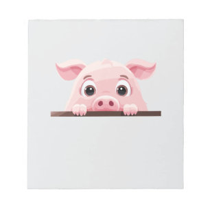 Bloc-note Pig Peeking mignon adorable animal caricature art