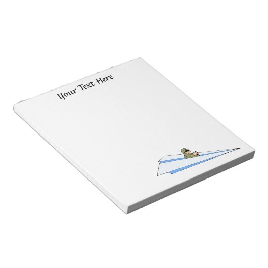 Bloc-note Pilote d'avion en papier amusant (Incliné)