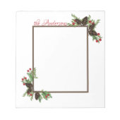 Bloc-note Pin cônes et coussin de notes de baies (Devant)