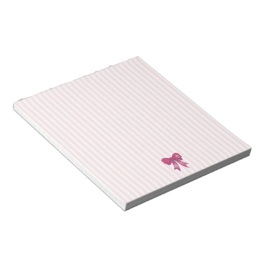 Bloc-note Pince rose Pink Stripe Preppy (Incliné)