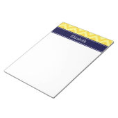 Bloc-note Pineapple Lt Yellow LG Chevron Navy Nom monogram (Incliné)