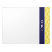 Bloc-note Pineapple Lt Yellow LG Chevron Navy Nom monogram (Devant)