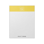 Bloc-note Pineapple Yellow White Framed Monogram initial (Tourné)