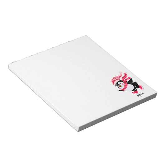 Bloc-note Pingouin de Noël dans un Casquette et écharpe sur (Incliné)