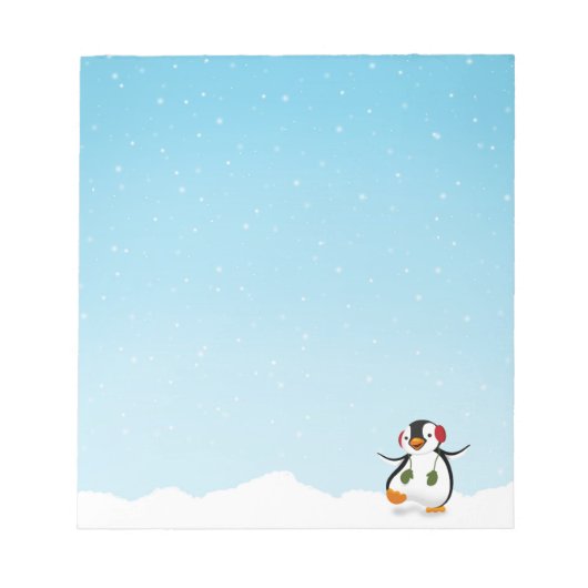 Bloc-note Pingouin d'hiver mignon (Devant)