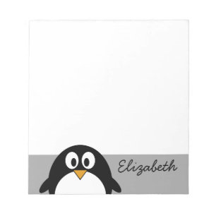 Bloc-note Pingouin mignon de bande dessinée avec l'arrière