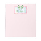 Bloc-note Pink and Blue Frame With Green Gingham Bow (Devant)