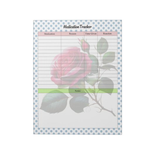 Bloc-note Pink and Blue Rose Medaging Tracker (Tourné)
