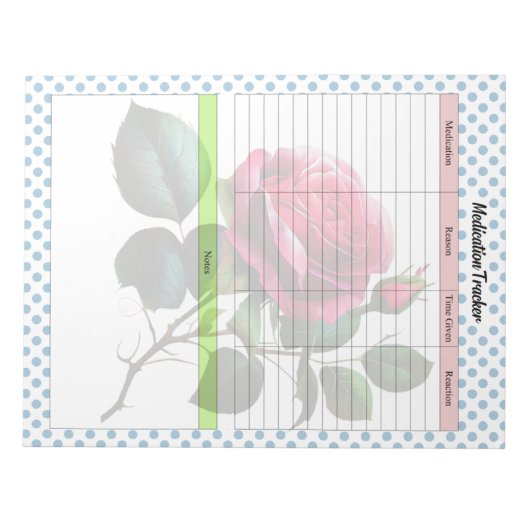 Bloc-note Pink and Blue Rose Medaging Tracker (Devant)
