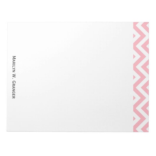 Bloc-note Pink and White Large Chevron Zig Zag (Devant)