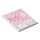 Bloc-note Pink Baby Shower Candy Bar Wrapper Party Favors (Incliné)